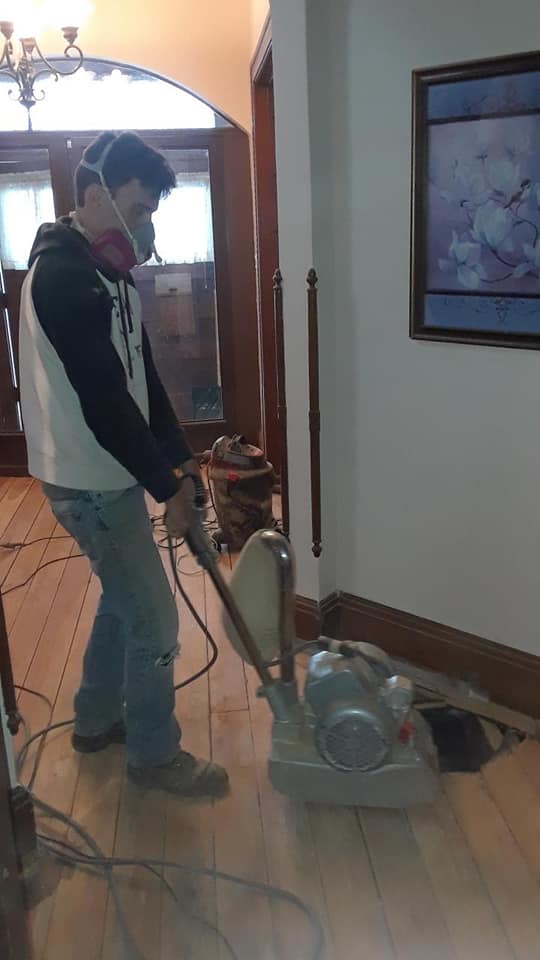 Interior repair work in progress