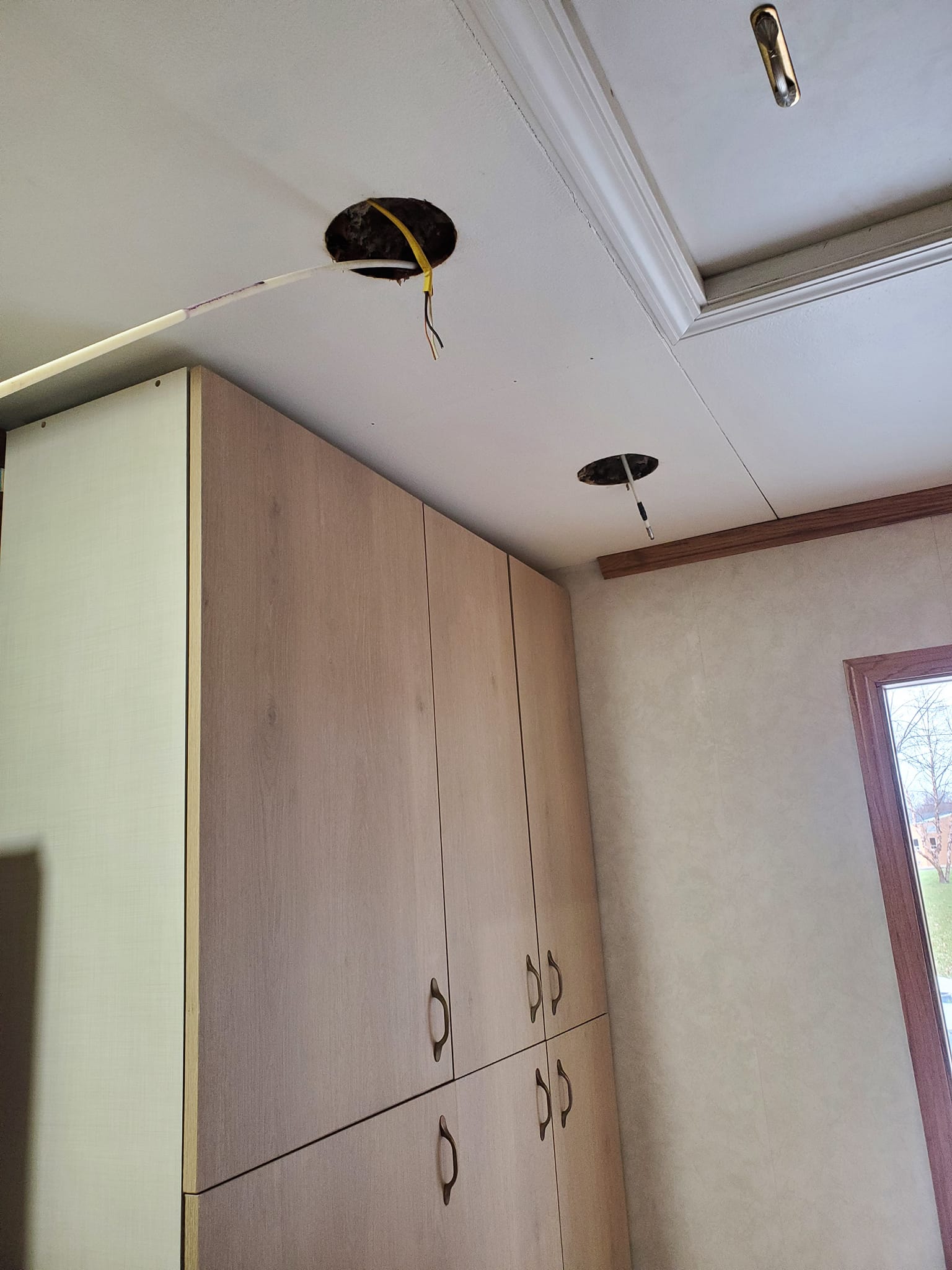 Kitchen cabinet refresh with new crown molding